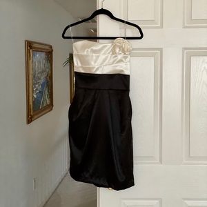 Black and white Strapless Skirt